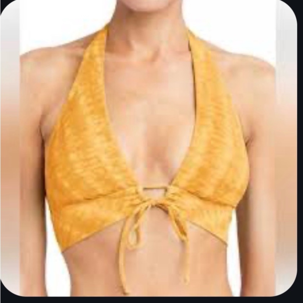 Robin Piccone Mustard Yellow Halter Bikini Top